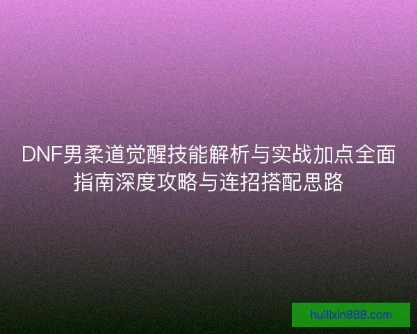 DNF男柔道觉醒技能解析与实战加点全面指南深度攻略与连招搭配思路